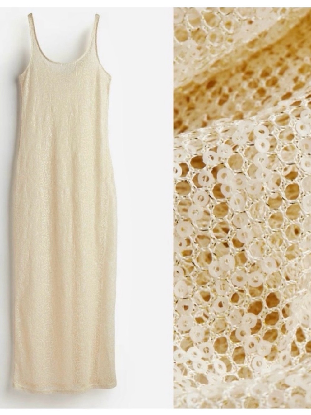 H&M Coverup Dress NWT 🫧✨🐚 Ivory Sequin Lace